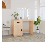 vidaXL Toeletta con LED 95x50x133,5 cm in Legno Massello di Pino