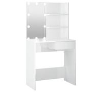 vidaXL Toeletta con LED Bianco Lucido 74,5x40x141 cm