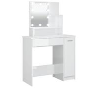 vidaXL Toeletta con LED Bianco Lucido 86,5x35x136 cm