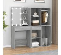 vidaXL Toeletta con LED e Armadietti Grigio Sonoma Legno Multistrato