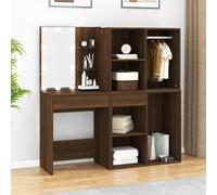 vidaXL Toeletta con LED e Armadietti Rovere Marrone Legno Multistrato