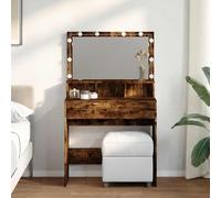 vidaXL Toeletta con LED Rovere Fumo 80x41x134,5 cm