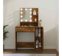 vidaXL Toeletta con LED Rovere Fumo 86,5x35x136 cm