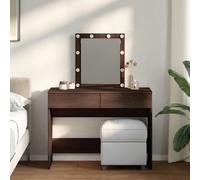 vidaXL Toeletta con LED Rovere Marrone 100x40x130 cm