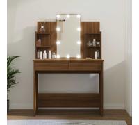 vidaXL Toeletta con LED Rovere Marrone 96x40x142 cm