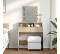 vidaXL Toeletta con LED Rovere Sonoma 80x41x144,5 cm