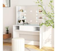 vidaXL Toeletta con Luci LED 100x40x135 cm in MDF Bianca