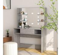 vidaXL Toeletta con Luci LED 100x40x135 cm in MDF Grigio Cemento