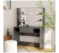 vidaXL Toeletta con Luci LED 100x40x135 cm in MDF Grigio Lucido