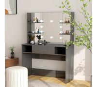 vidaXL Toeletta con Luci LED 100x40x135 cm in MDF Grigio Lucido