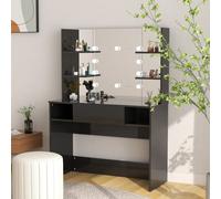 vidaXL Toeletta con Luci LED 100x40x135 cm in MDF Nero Lucido