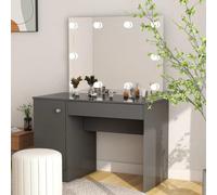 vidaXL Toeletta con Luci LED 110x55x145 cm in MDF Grigia