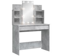 vidaXL Toeletta con Luci LED Grigio Cemento 96x40x142 cm