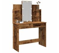 vidaXL Toeletta con Luci LED Legno Antico 96x40x142 cm