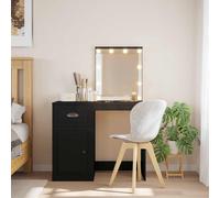 vidaXL Toeletta con Luci LED Nera 90x42x132,5 cm