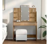vidaXL Toeletta con Luci LED Rovere Artigianale 96x40x142 cm