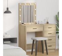 vidaXL Toeletta con luci LED Rovere Sonoma 50x41x135 cm