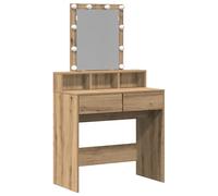 vidaXL Toeletta con Specchio e LED in Rovere Artigianale in Legno Ingegnerizzato