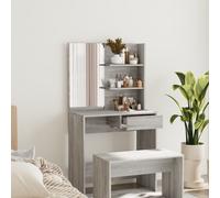 vidaXL Toeletta con Specchio Grigio Sonoma 74,5x40x141 cm