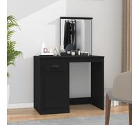 vidaXL Toeletta con Specchio Nera 90x50x132,5 cm Legno Multistrato