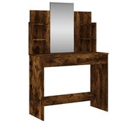 vidaXL Toeletta con Specchio Rovere Fumo 96x39x142 cm