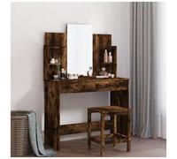vidaXL Toeletta con Specchio Rovere Fumo 96x39x142 cm