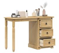vidaXL Tavolino da toilette 110x47x75 cm in legno di pino massiccio