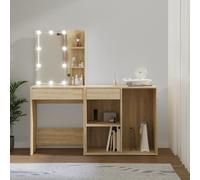 vidaXL Toeletta LED con Armadietto in Legno Multistrato Rovere Sonoma