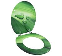 vidaXL Tavoletta WC con Coperchio Copriwater Tavoletta per Water Sedile per Toilette Sanitari Prodotti per Bagno MDF Verde Design Goccia d'Acqua