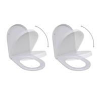 vidaXL 2X Copriwater a Chiusura Rallentata Plastica Bianco Sedile Tavoletta WC