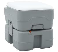 vidaXL Toilette da Campeggio Portatile Grigio 10L Acqua Fresca 20L Serbatoio di Scarico