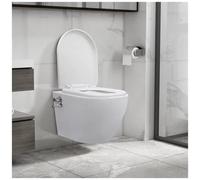 vidaXL Toilette senza Bordo Sospesa con Funzione Bidet Ceramica Bianca