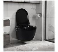 vidaXL Toilette senza Bordo Sospesa con Funzione Bidet Ceramica Nera