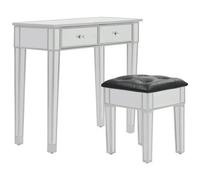VIDAXL - Toletta Con Sgabello In Mdf E Vetro