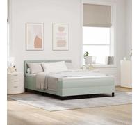 vidaXL Letto Box Spring con Materasso e Luce LED Grigio Chiaro 140x190 cm Velluto
