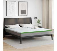 vidaXL Topper per materasso Bianco e Verde 200 x 200 cm