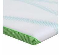 vidaXL Topper per Materasso Bianco e Verde 70 x 200 cm, Aggiorna Il Tuo Letto, Topper in Schiuma Moderna, Tessuto Morbido, Superficie Confortevole, Strato di Poliestere soffice