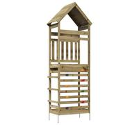 vidaXL Torre da Gioco per Esterni Naturale Pino Solido Impregnato, Giardino e Terrazza, Casetta Rustica, Rifugio per Bambini, Parco Giochi, Divertimento in Cortile, Set Resistente