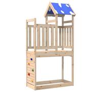 vidaXL Torre di gioco marrone in legno di pino massiccio,