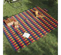vidaXL Tovaglia Picnic Pieghevole Quadri Multicolore 200x150cm Velluto