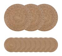 vidaXL Tovagliette in erba di mare 12 pz Naturale 100% Erba marina