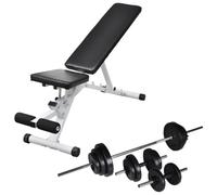 vidaXL Panca da Palestra Bilanciere e Set Manubri 30,5 kg Allenamento Fitness
