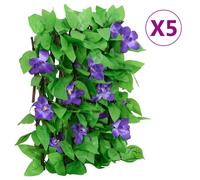 vidaXL Traliccio Edera Artificiale Espandibile 5 pz Verde 180x20 cm