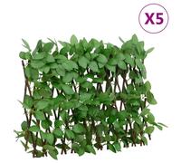 vidaXL Traliccio Edera Artificiale Espandibile 5 pz Verde 180x30 cm