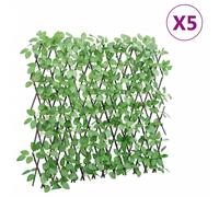vidaXL Traliccio Edera Artificiale Espandibile 5 pz Verde 180x65 cm
