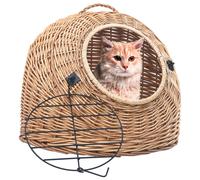vidaXL Trasportino per Gatti Grigio 50x42x40 cm in Salice Naturale