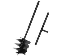 vidaXL Trivella per Terreno con Maniglia Robusto Manuale Giardino Piantapali con Viti Trapano a Terra Foraggio 200 mm in Acciaio Nero