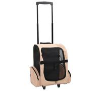 Trolley Trasportino per Animali Pieghevole Multifunzione Beige