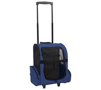 vidaXL Trolley Cani Gatti Pieghevole Multifunzione Blu Trasportino per Animali