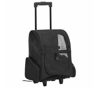 vidaXL Trolley Trasportino per Animali Pieghevole Multifunzione Nero